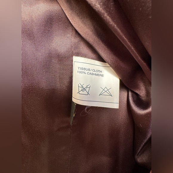 Beautiful 100% Brown Cashmere & Russian Sable Fur Trim Jacket Coat Small - Picture 12 of 12